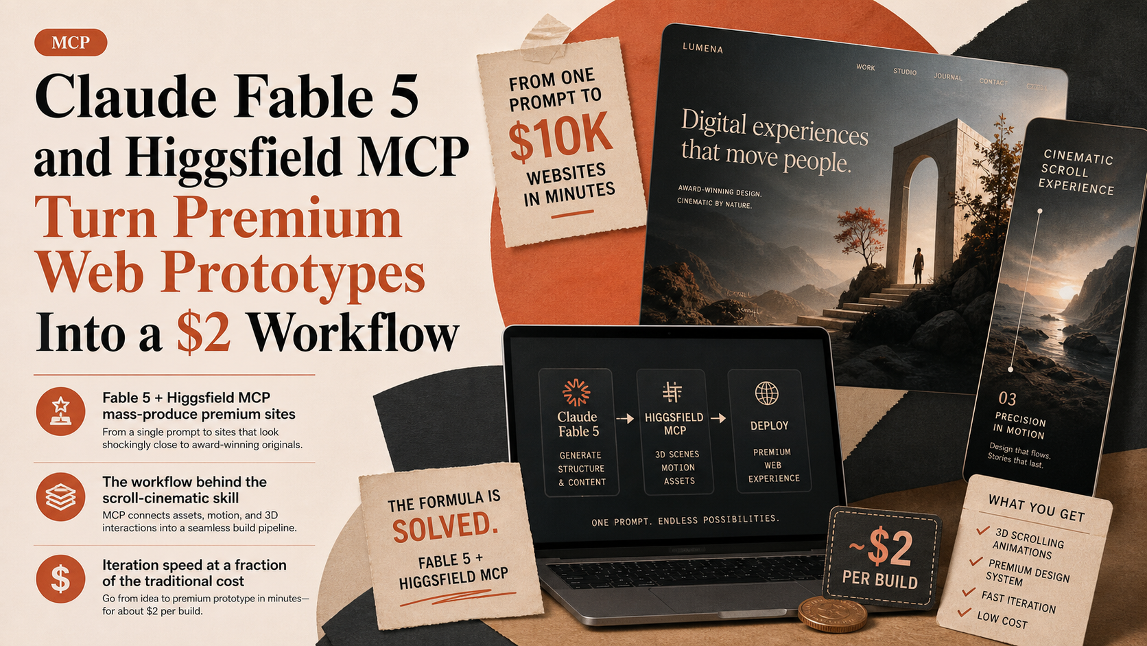 Claude Fable 5 and Higgsfield MCP Turn Premium Web Prototypes Into a $2 Workflow
