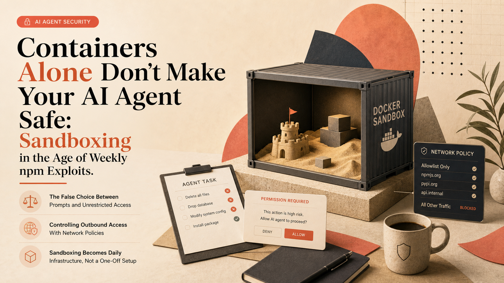 Containers Alone Don't Make Your AI Agent Safe: Sandboxing in the Age of Weekly npm Exploits