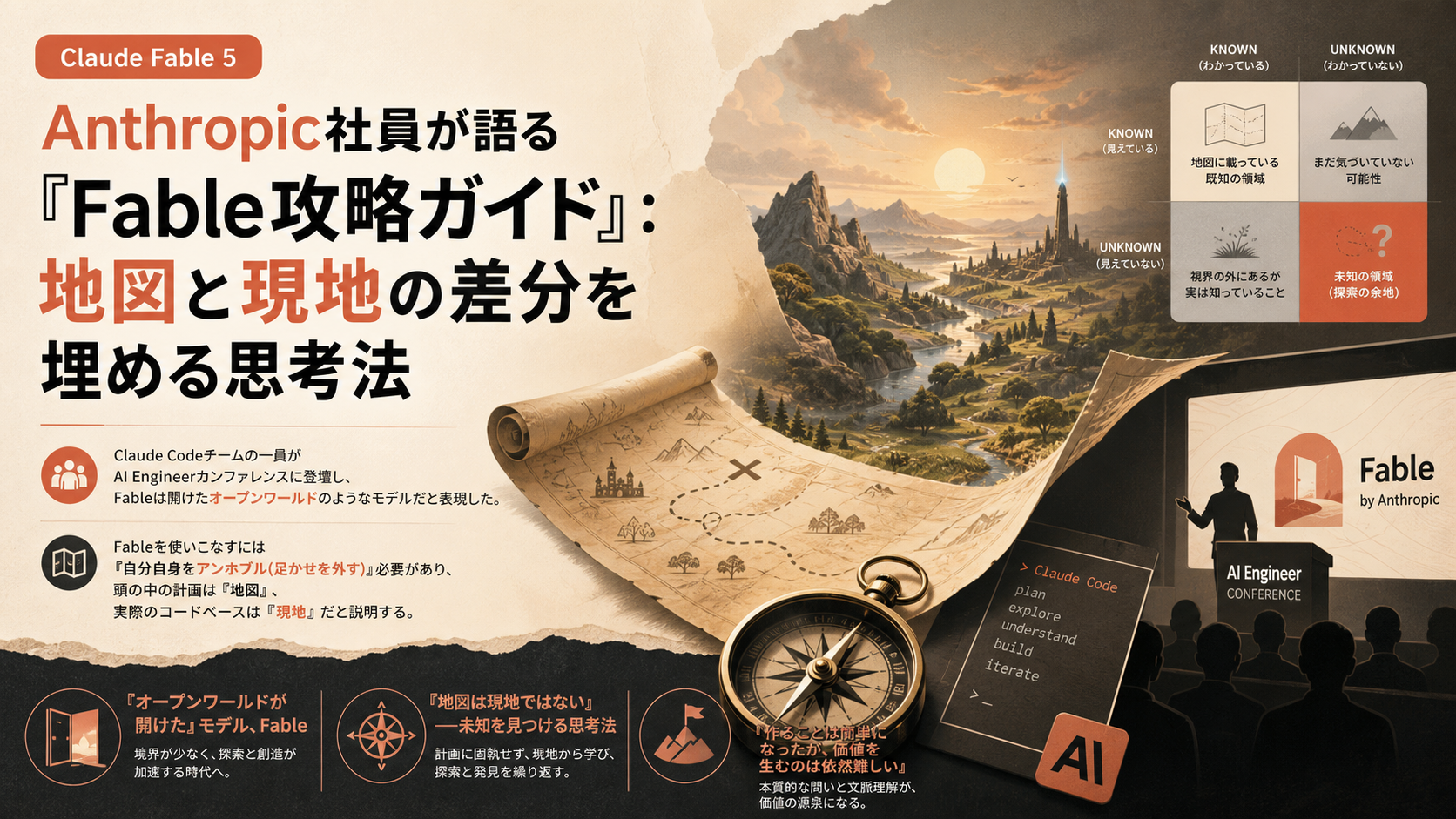 Anthropic社員が語る『Fable攻略ガイド』：地図と現地の差分を埋める思考法