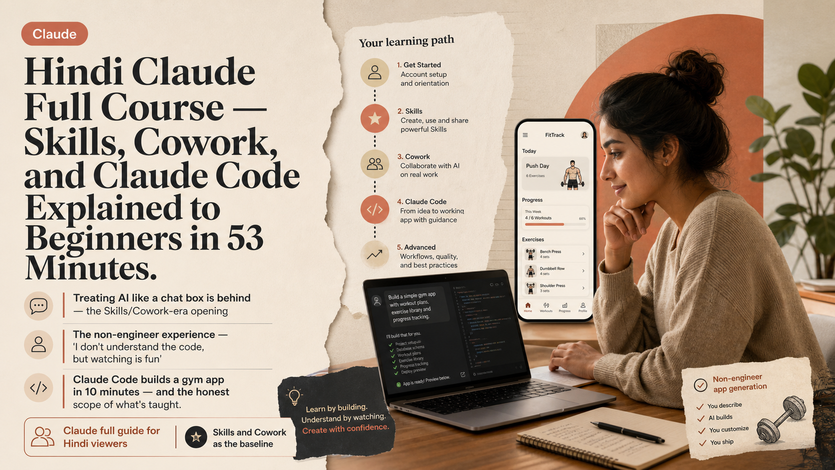 Hindi Claude Full Course — Skills, Cowork, and Claude Code Explained to Beginners in 53 Minutes