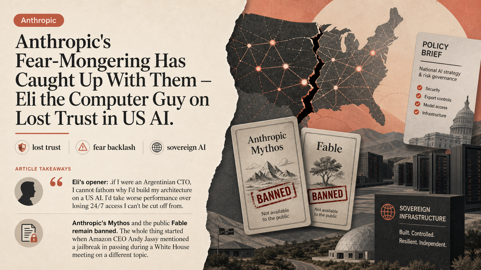 Anthropic's Fear-Mongering Has Caught Up With Them — Eli the Computer Guy on Lost Trust in US AI