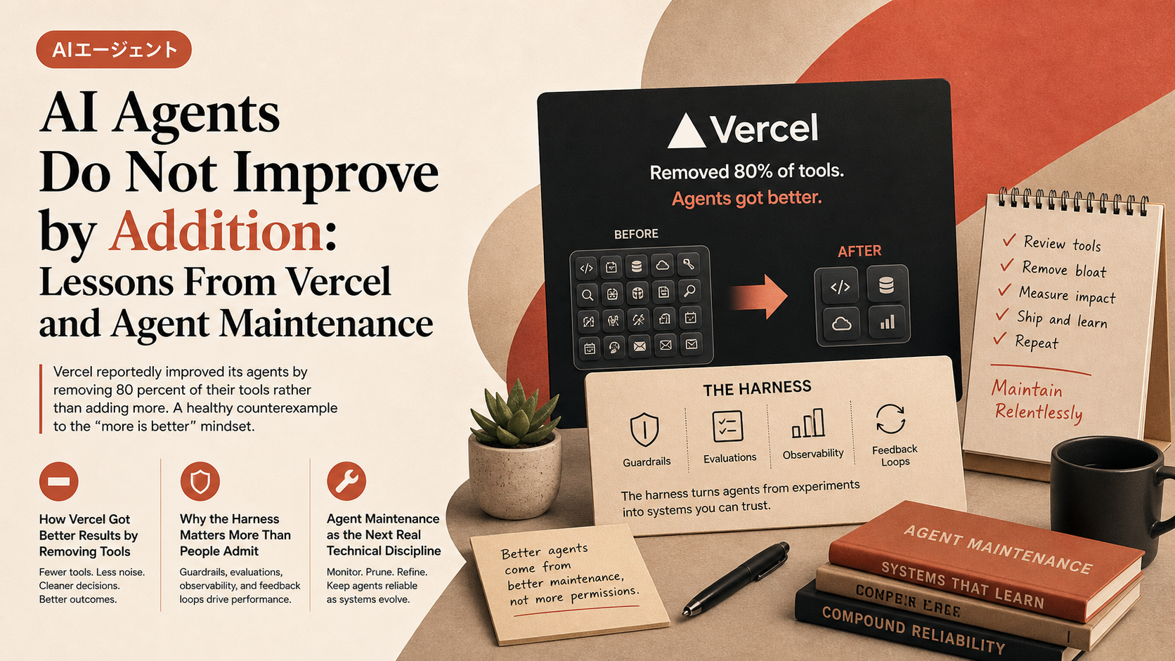 AI Agents Do Not Improve by Addition: Lessons From Vercel and Agent Maintenance