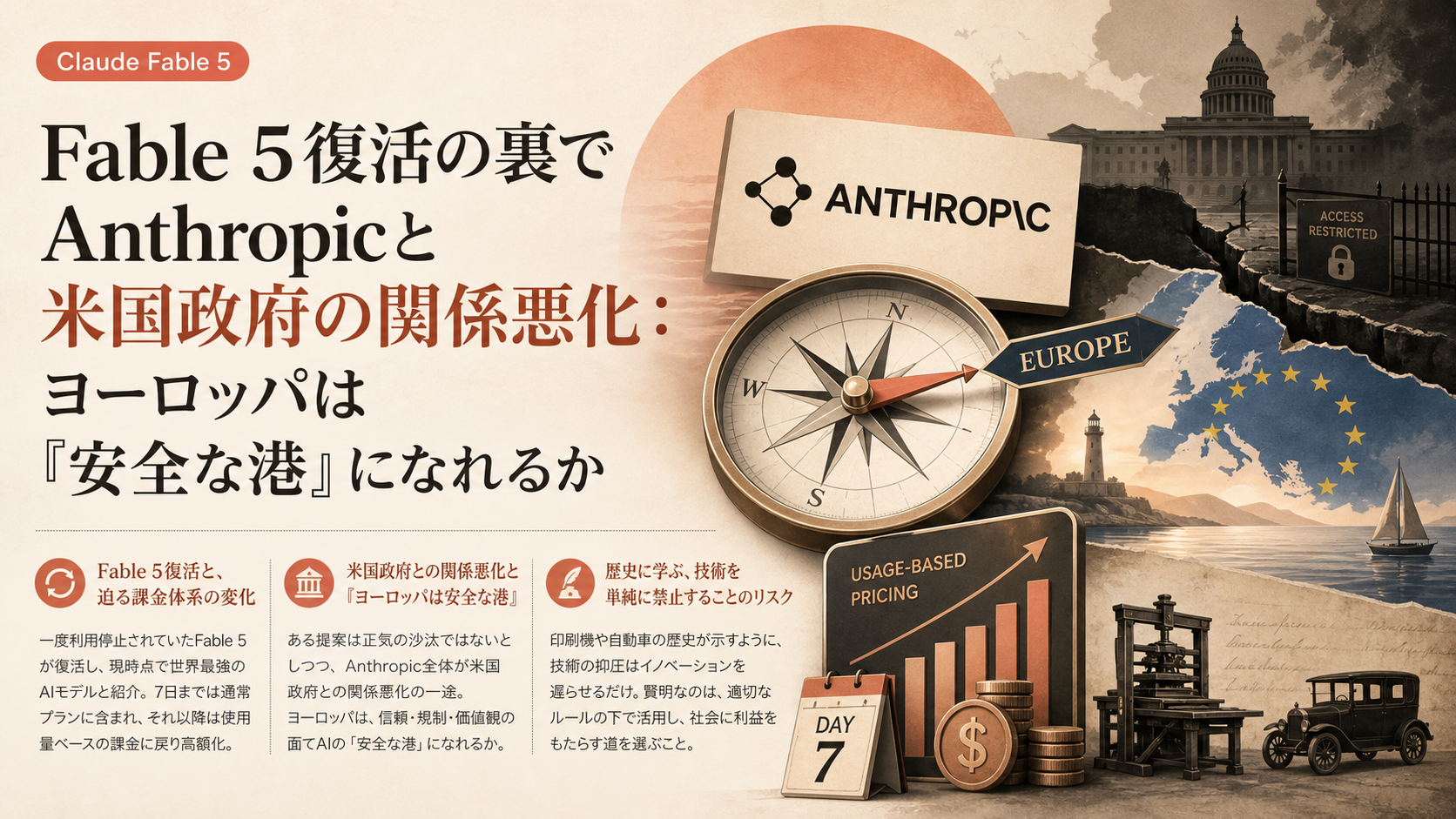 Fable 5復活の裏でAnthropicと米国政府の関係悪化：ヨーロッパは『安全な港』になれるか