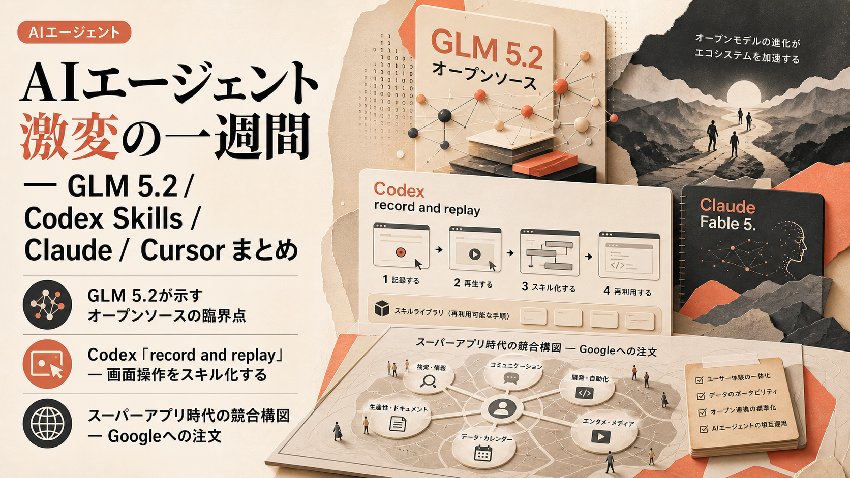 AIエージェント激変の一週間 — GLM 5.2 / Codex Skills / Claude / Cursor まとめ