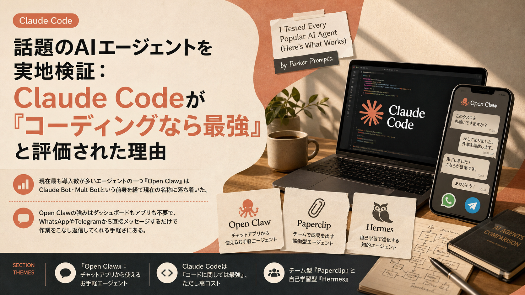 話題のAIエージェントを実地検証：Claude Codeが『コーディングなら最強』と評価された理由