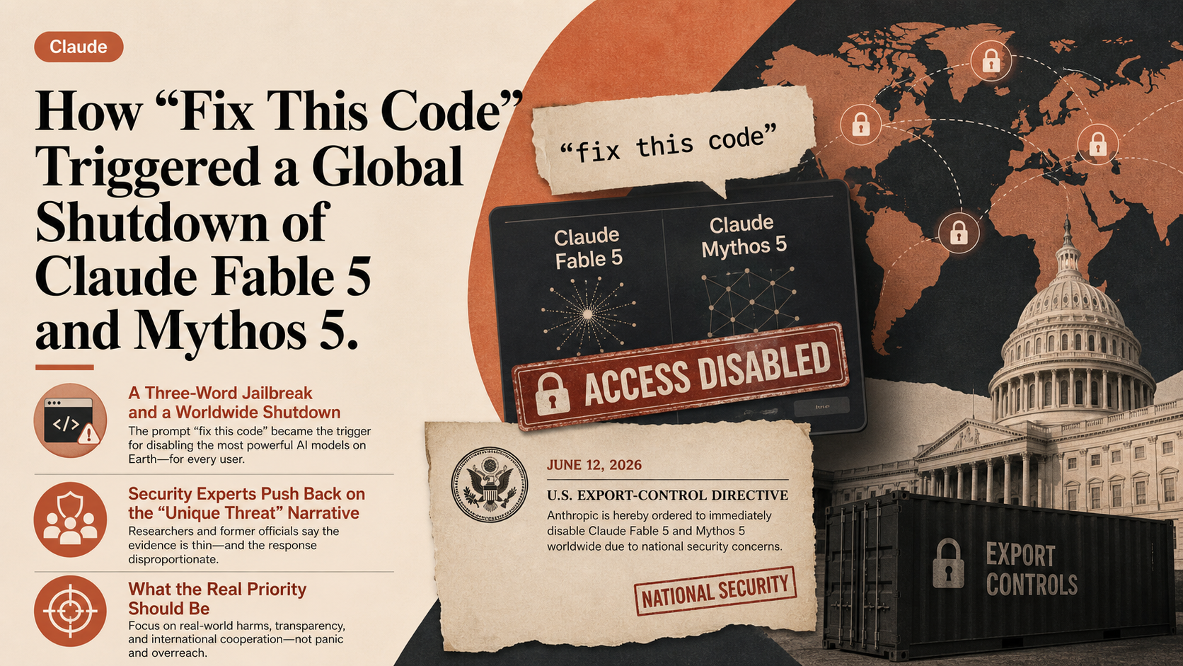 How "Fix This Code" Triggered a Global Shutdown of Claude Fable 5 and Mythos 5
