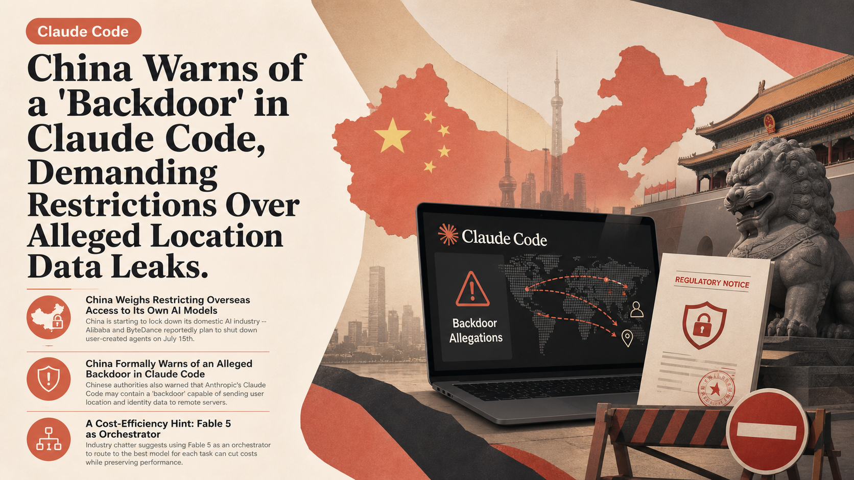 China Warns of a 'Backdoor' in Claude Code, Demanding Restrictions Over Alleged Location Data Leaks