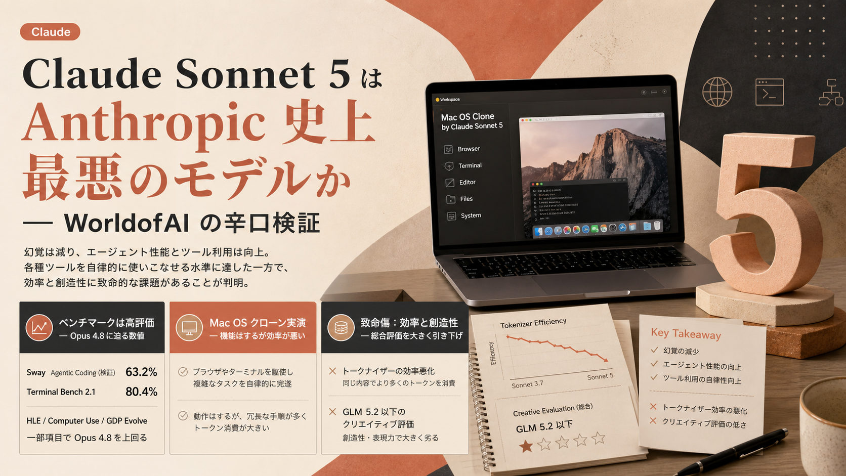 Claude Sonnet 5 は Anthropic 史上最悪のモデルか — WorldofAI の辛口検証