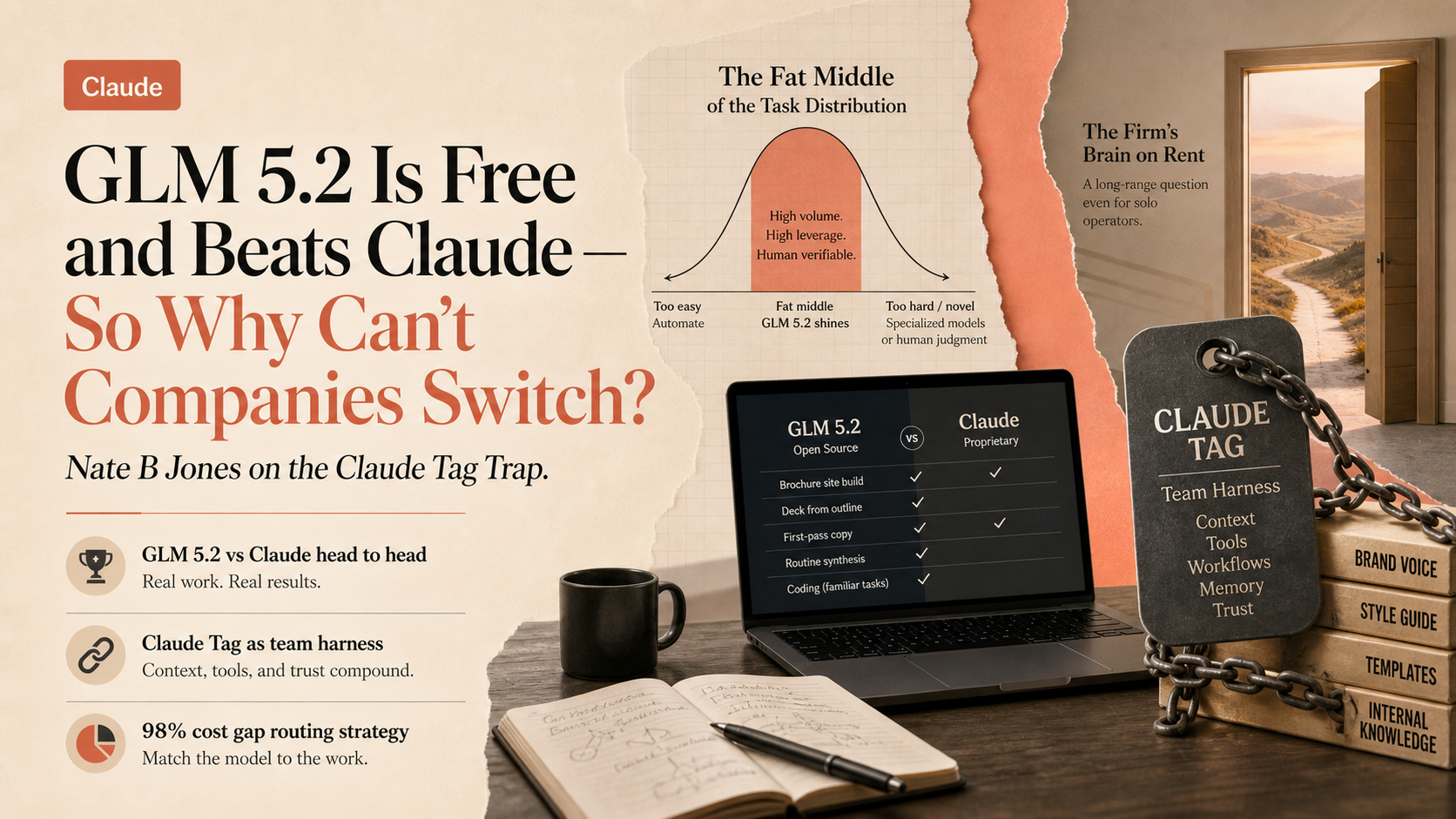 GLM 5.2 Is Free and Beats Claude — So Why Can't Companies Switch? Nate B Jones on the Claude Tag Trap
