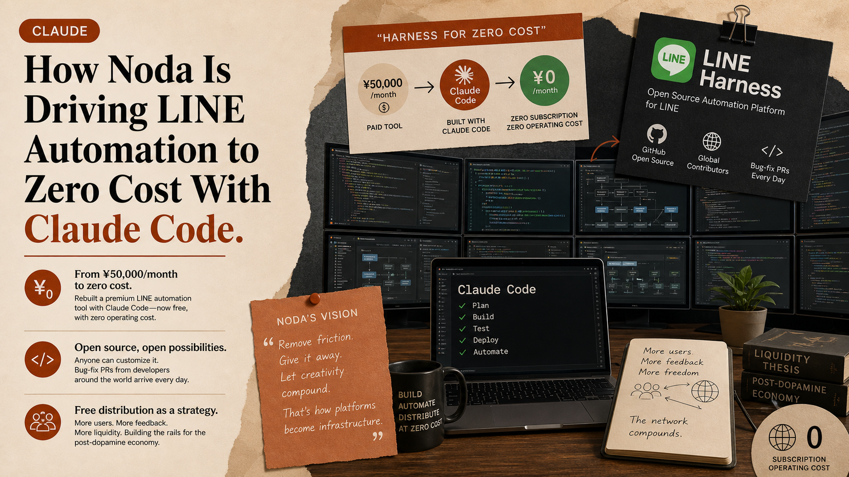 How Noda Is Driving LINE Automation to Zero Cost With Claude Code