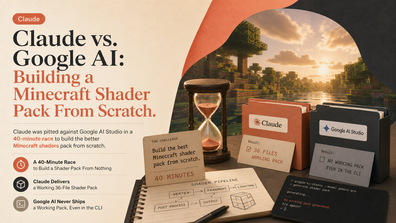 Claude vs. Google AI: Building a Minecraft Shader Pack From Scratch
