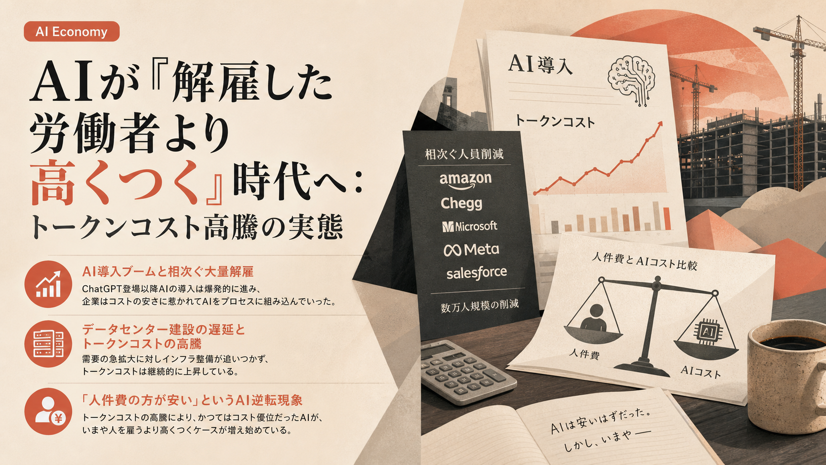 AIが『解雇した労働者より高くつく』時代へ：トークンコスト高騰の実態