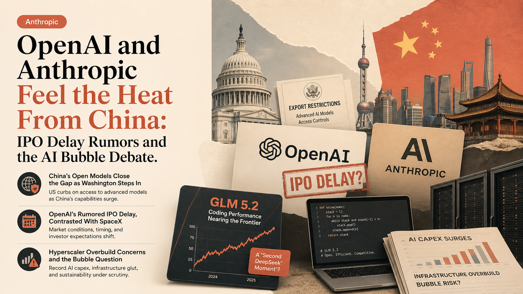 OpenAI and Anthropic Feel the Heat From China: IPO Delay Rumors and the AI Bubble Debate