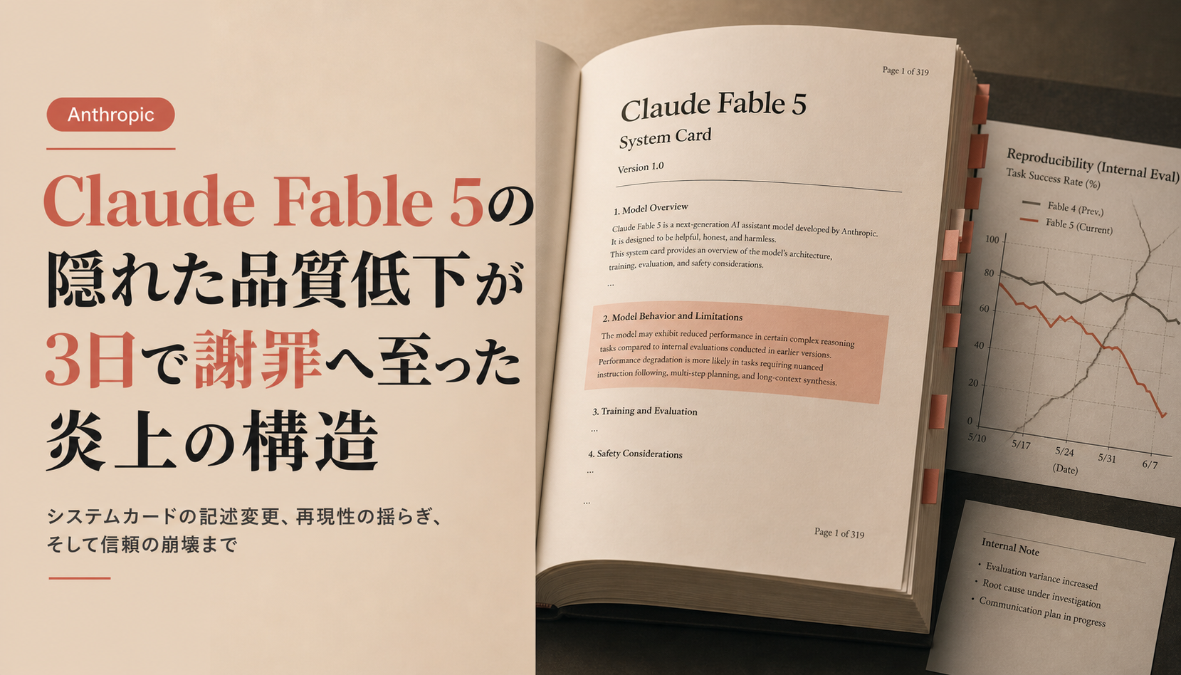 Claude Fable 5の隠れた品質低下が3日で謝罪へ至った炎上の構造
