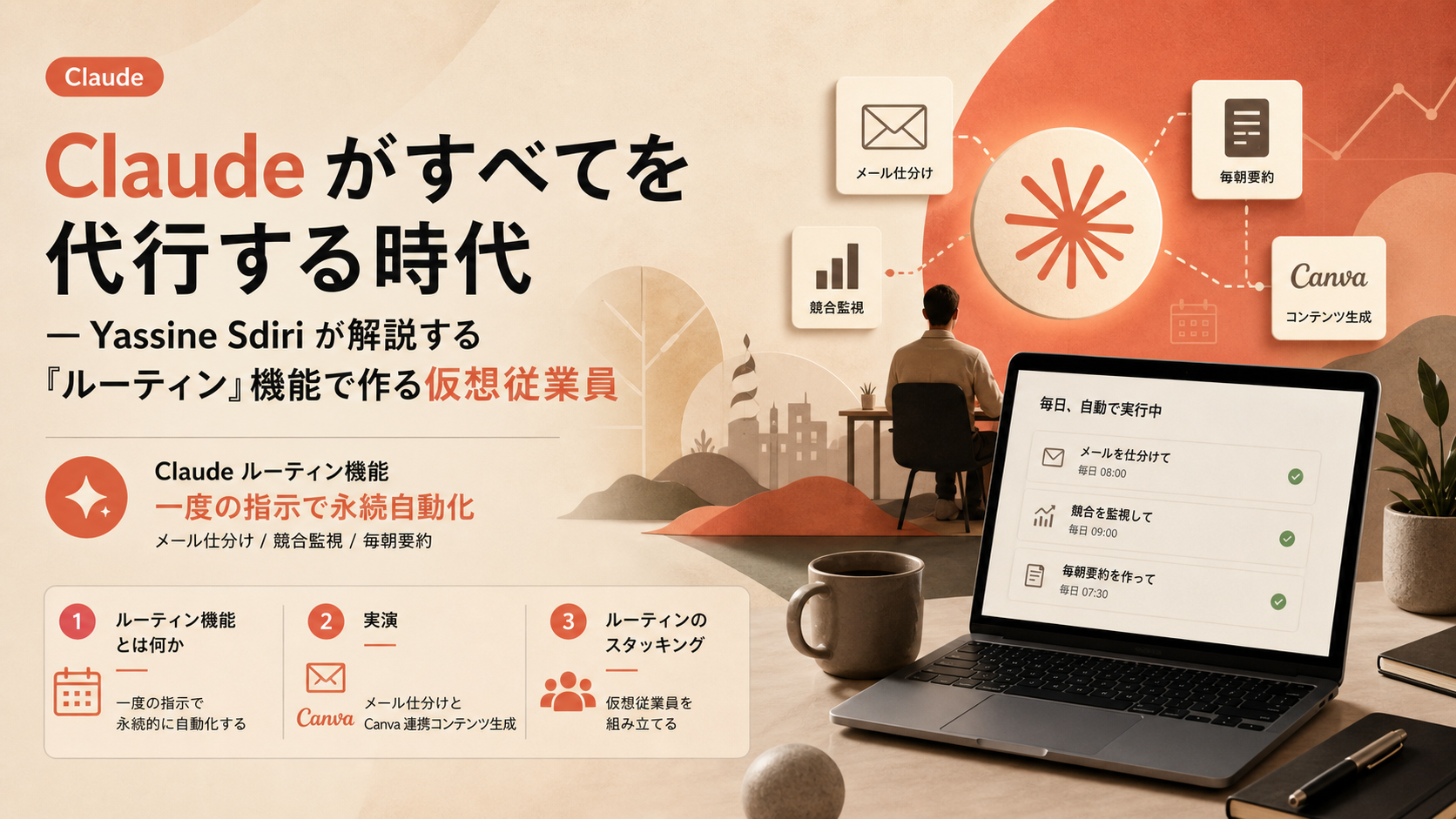 Claude がすべてを代行する時代 — Yassine Sdiri が解説する『ルーティン』機能で作る仮想従業員