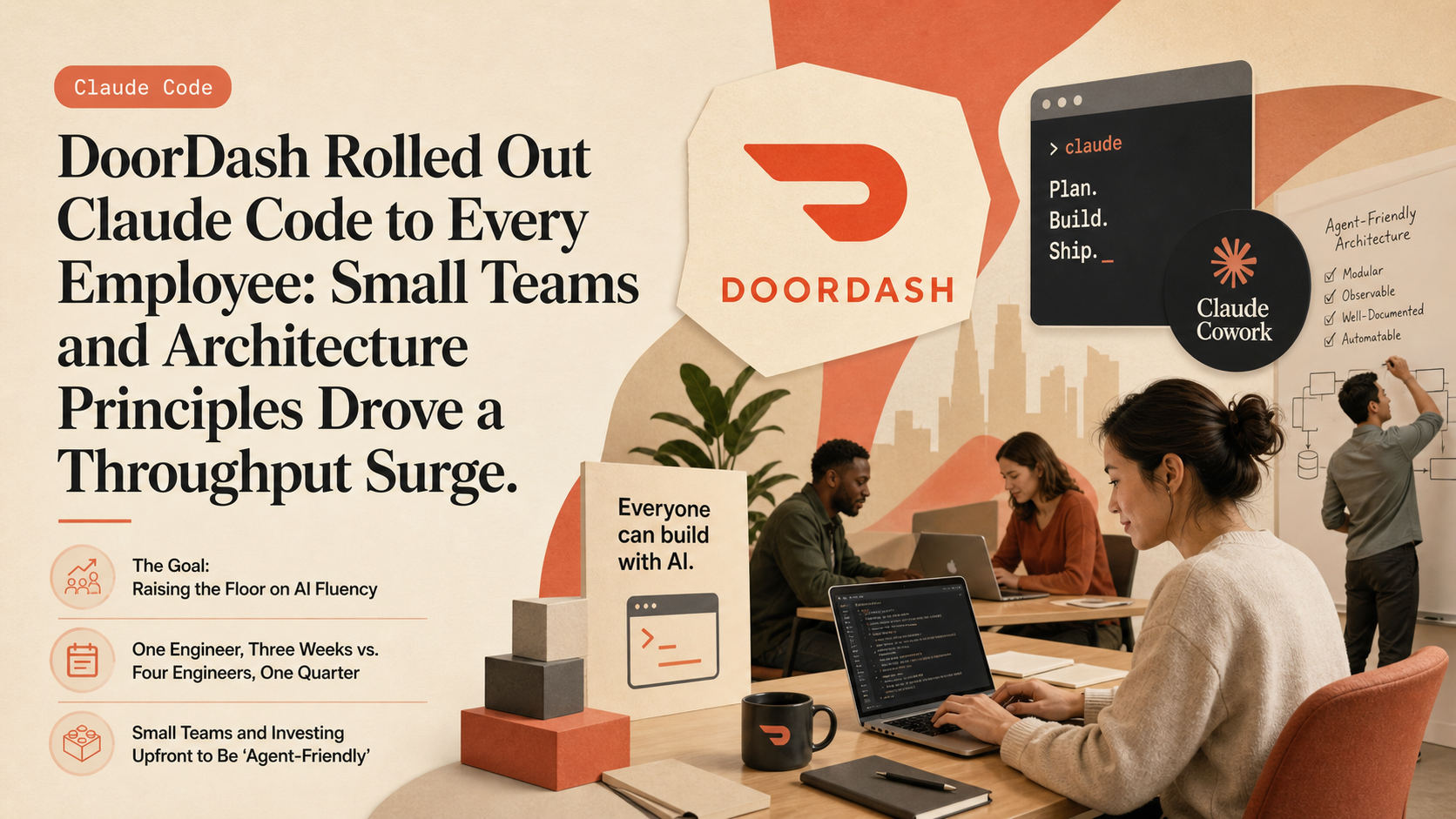 DoorDash Rolled Out Claude Code to Every Employee: Small Teams and Architecture Principles Drove a Throughput Surge