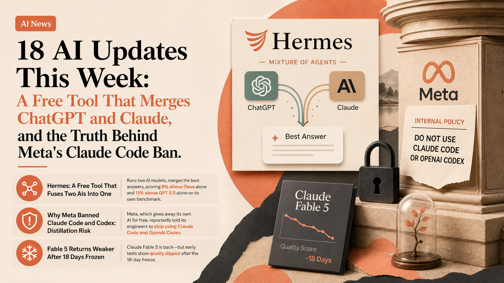 18 AI Updates This Week: A Free Tool That Merges ChatGPT and Claude, and the Truth Behind Meta's Claude Code Ban