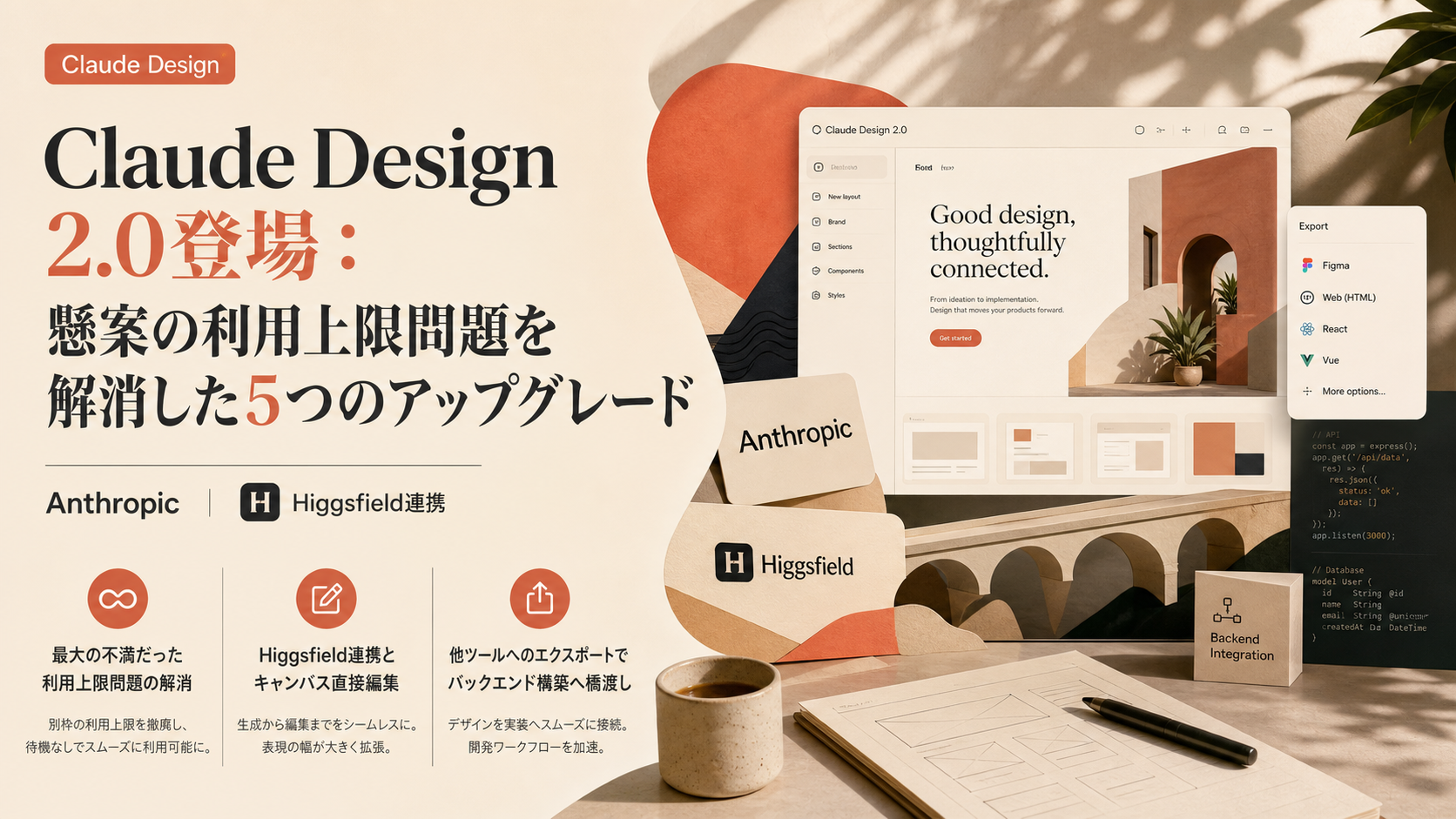 Claude Design 2.0登場：懸案の利用上限問題を解消した5つのアップグレード
