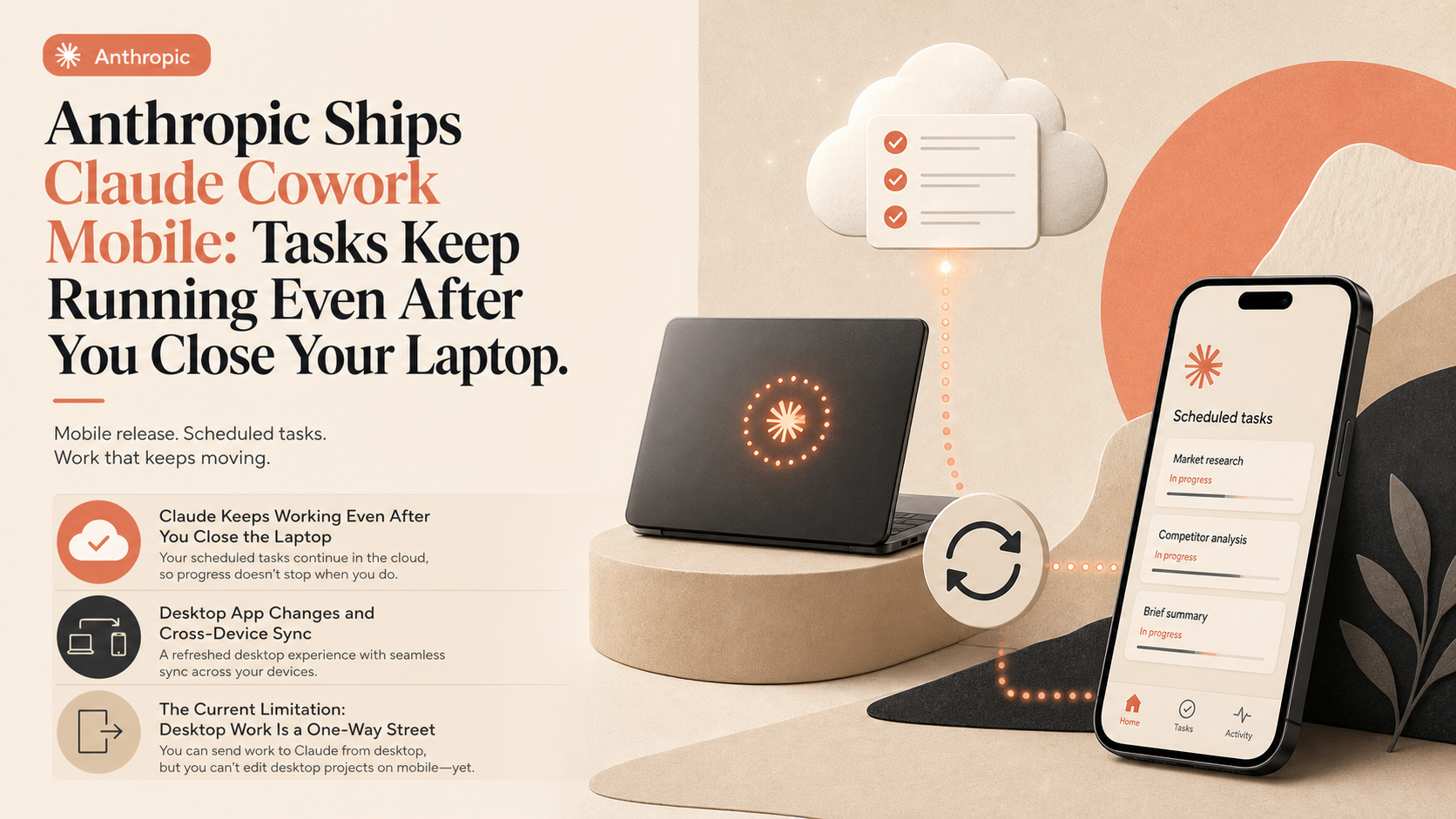 Anthropic Ships Claude Cowork Mobile: Tasks Keep Running Even After You Close Your Laptop