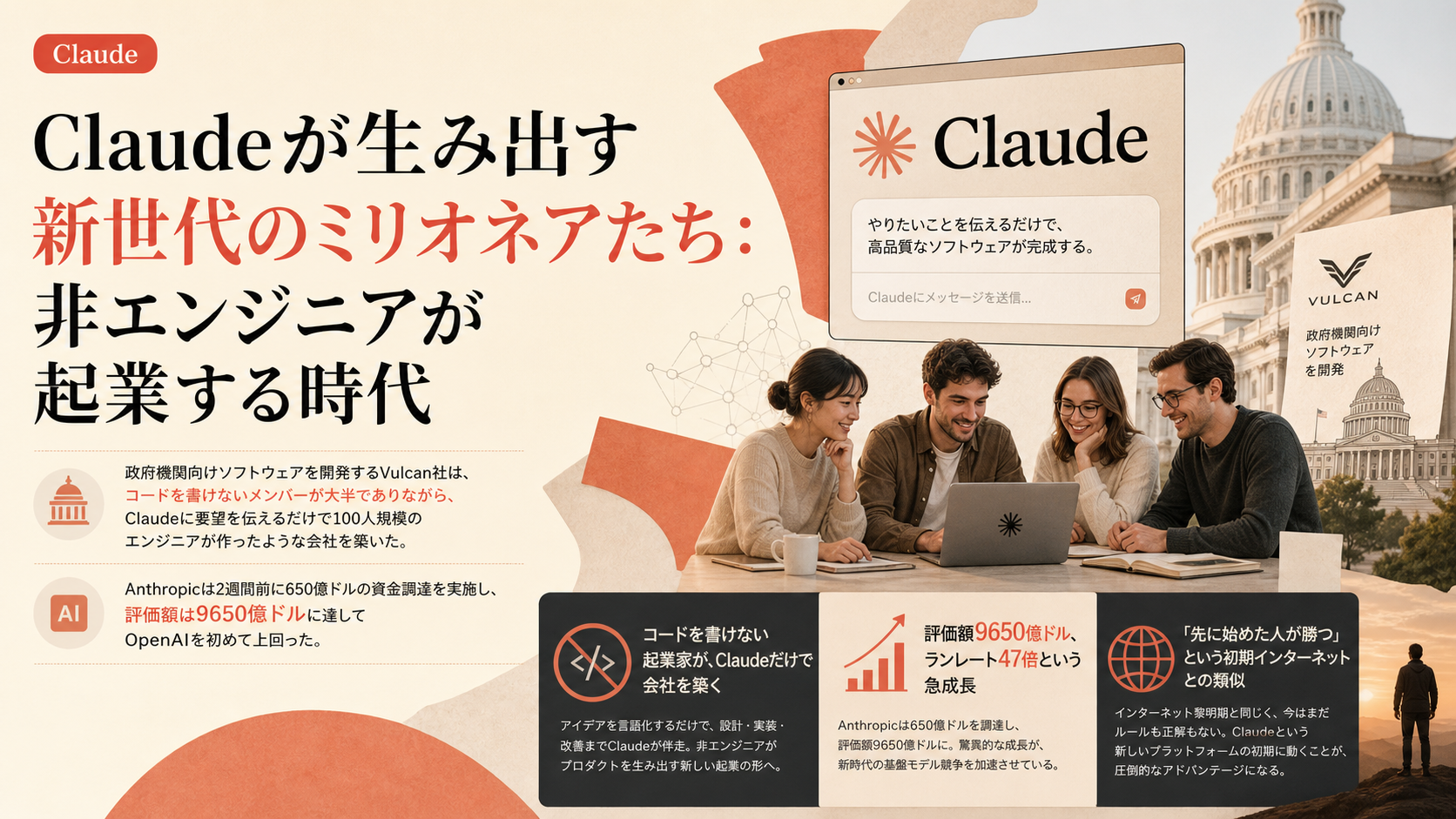 Claudeが生み出す新世代のミリオネアたち：非エンジニアが起業する時代