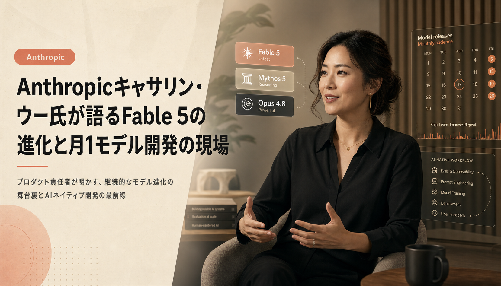 Anthropicキャサリン・ウー氏が語るFable 5の進化と月1モデル開発の現場