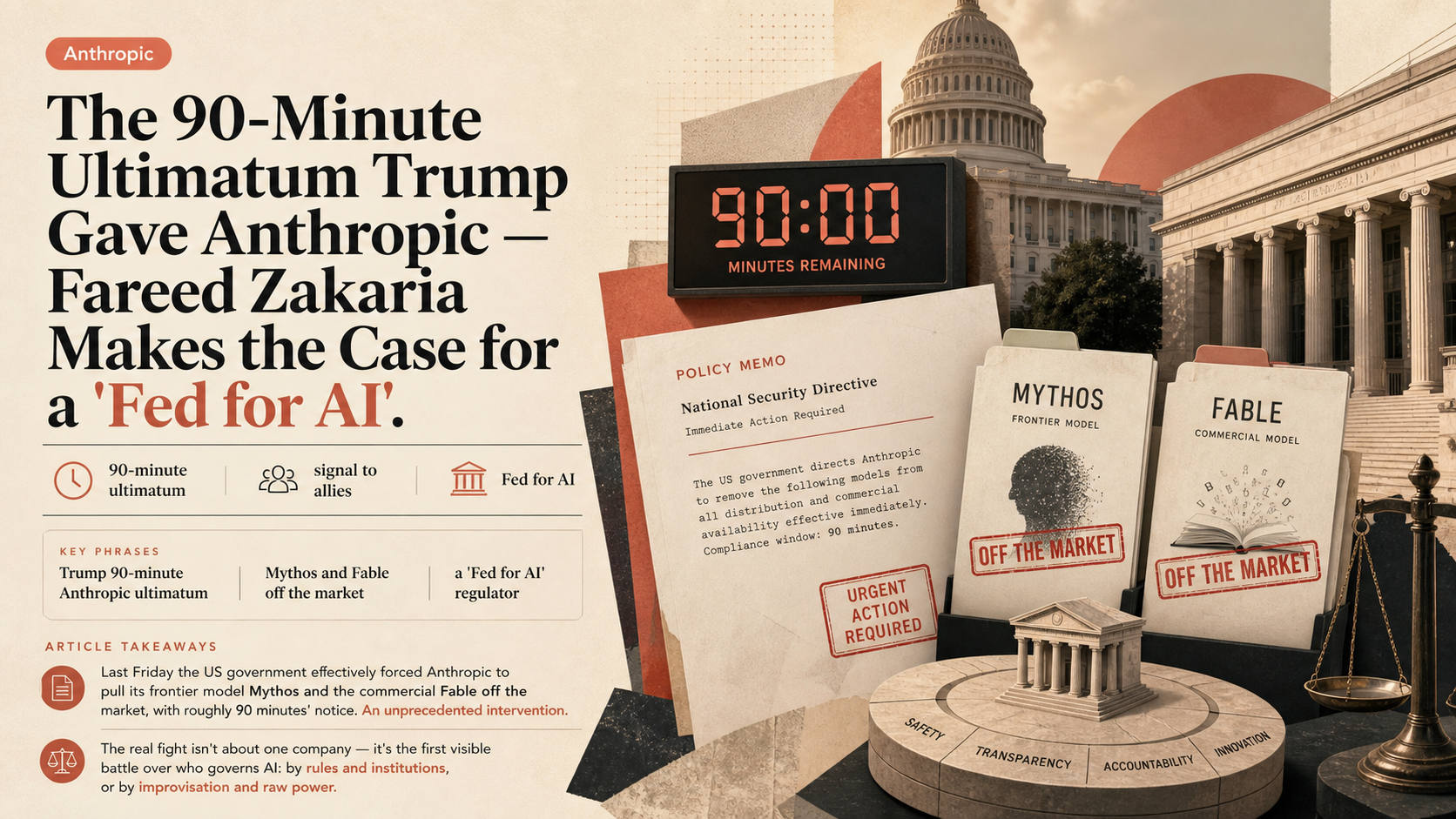The 90-Minute Ultimatum Trump Gave Anthropic — Fareed Zakaria Makes the Case for a 'Fed for AI'