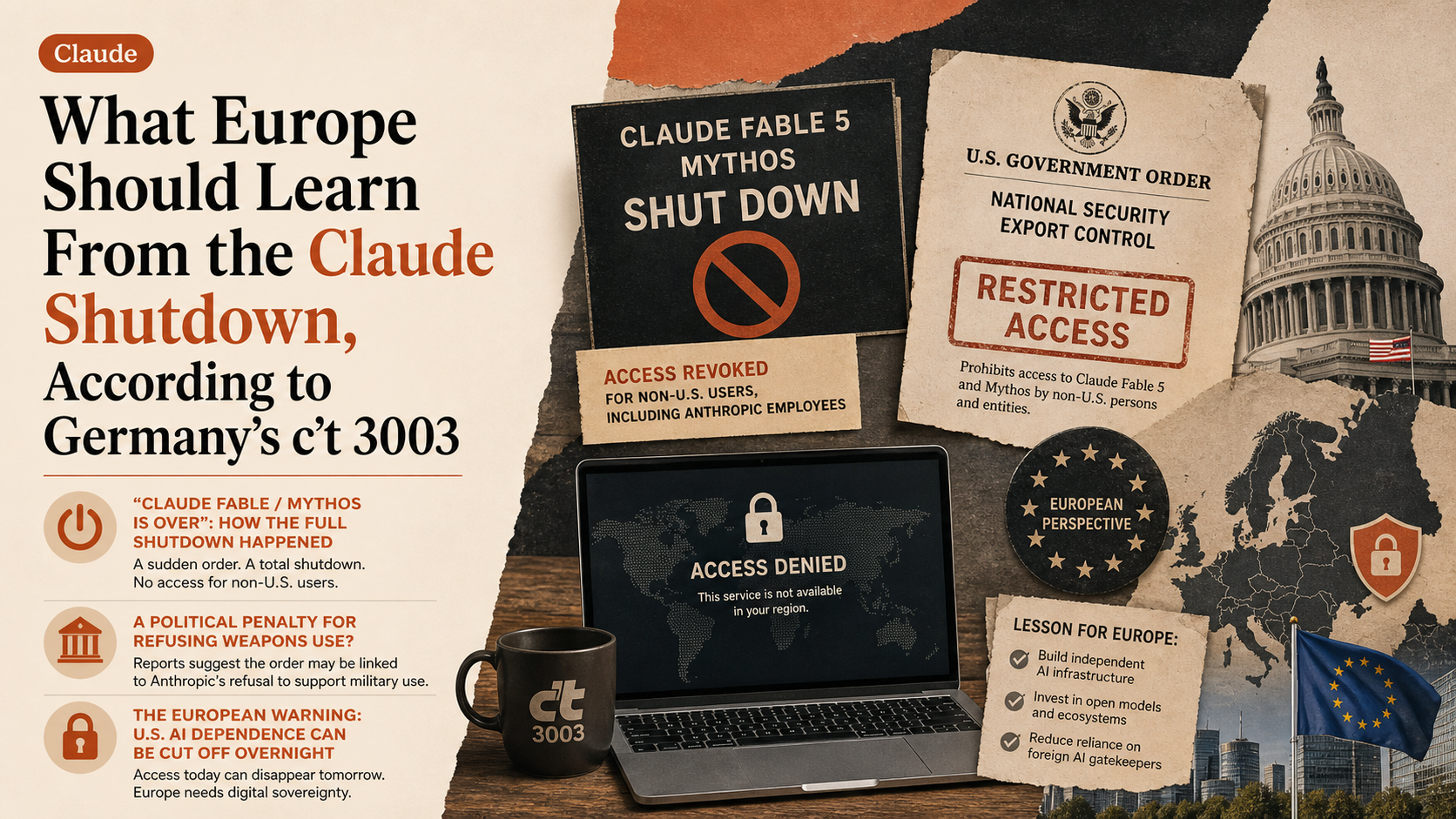 What Europe Should Learn From the Claude Shutdown, According to Germany’s c’t 3003