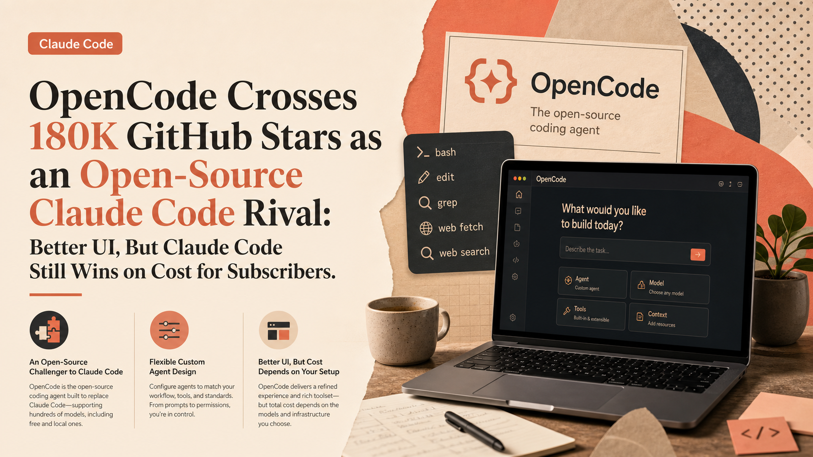 OpenCode Crosses 180K GitHub Stars as an Open-Source Claude Code Rival: Better UI, But Claude Code Still Wins on Cost for Subscribers